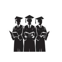 Graduate student silhouette. graduate student logo illustration ,black icon vector