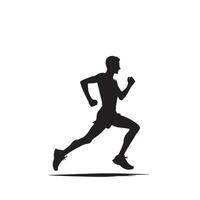 hombre corriendo silueta ilustración. hombre logo, hombre negro icono en blanco antecedentes. vector