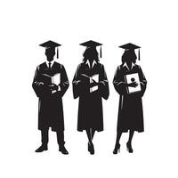 Graduate student silhouette. graduate student logo illustration ,black icon vector