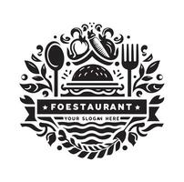 Modern Chef and Cooking Restaurant Logo Design silhouette illustration vector