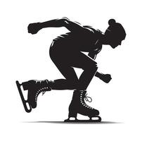 ice skating silhouettes in different position vector