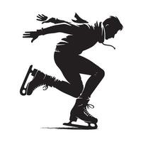 ice skating silhouettes in different position vector