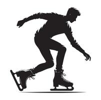 ice skating silhouettes in different position vector