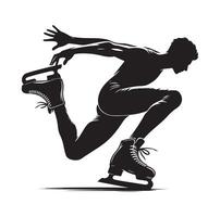 ice skating silhouettes in different position vector