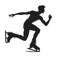 ice skating silhouettes in different position vector