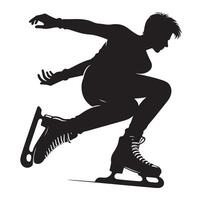 ice skating silhouettes in different position vector