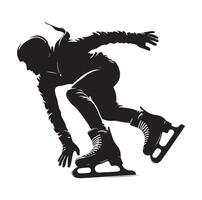 ice skating silhouettes in different position vector