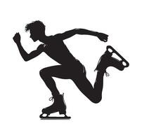 ice skating silhouettes in different position vector