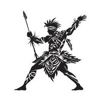 Polynesian Warrior Dance Sticks Stock design isolated on white vector