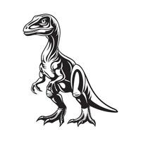 Velociraptor Dinosaur Illustration Image design art on white background vector