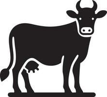 vaca gráfico icono. vaca negro silueta vector