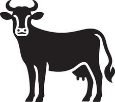 vaca gráfico icono. vaca negro silueta vector