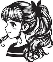 niña peinado ilustración vector