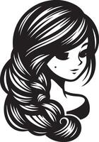 girl hairstyle Illustration vector