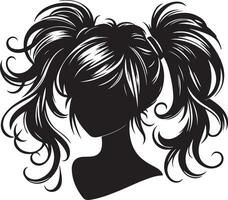 niña pelo estilo ilustración vector