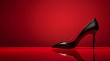 Elegant high heeled shoes on a striking red to black gradient background photo