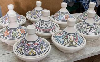 Traditional ceramic craft. Artisanal Moroccan pottery. Fes, Morocco. Africa. photo