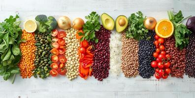 Healthy Diet Food with Empty Space for Text. Tomatoes, Vegetables Background. Healthy Balanced Food Background. photo