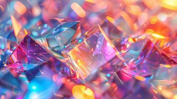 Abstract Background with Colorful Light Rays and Prism. Brilliant in Rainbow Light Colors. photo