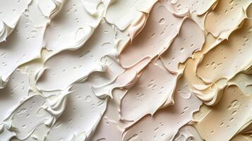Gradient of Creams from White to Beige. Sunscreen Cream Background. SPF Cream Texture photo