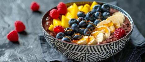 Platter of Fruit on Table photo