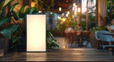 Table Illuminated by Light photo