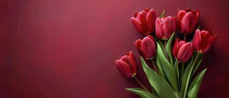 Red Tulips in a Vase photo