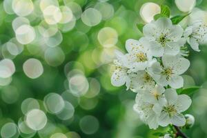 Cluster of White Flowers Blooming on Tree photo