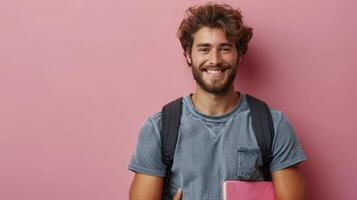 Man Holding Bag of Food in Kitchen photo