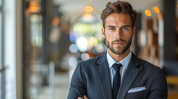 Businessman Standing With Arms Crossed photo