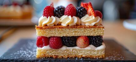 Fresh Fruit Topped Cake photo