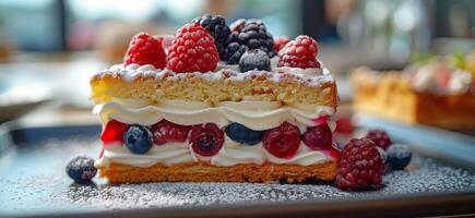 Fresh Fruit Topped Cake photo