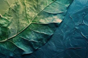 Close Up View of a Green Leaf photo