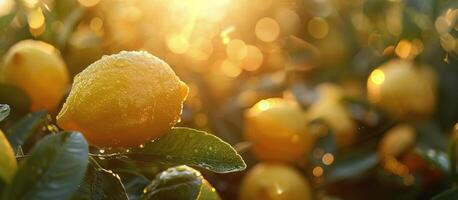 Tree Filled With Ripe Lemons photo