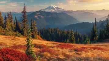 Majestic Mountain Range and Trees photo