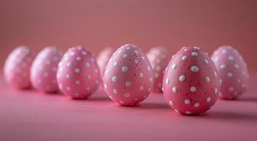 Row of Pink and White Polka Dot Eggs photo