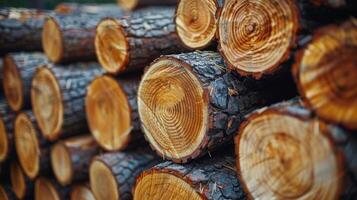 Stack of Cut Logs photo