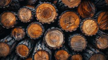 Stack of Cut Logs photo