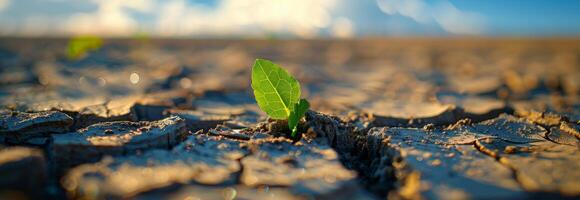 pequeño verde planta brotante desde suelo foto