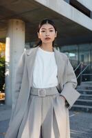 Woman Standing in Front of Building photo