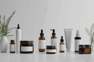 Assorted Skin Care Products Displayed Together photo