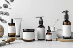 Assorted Skin Care Products Displayed Together photo