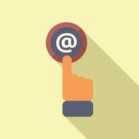 Hand touching email icon button vector