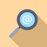 Flat design of a magnifying glass focusing on an email symbol vector