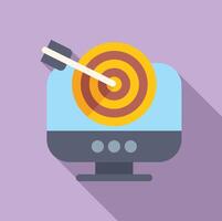 Bullseye on desktop computer monitor vector