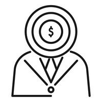 Conceptual businessman with target head icon vector