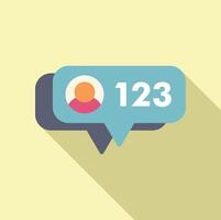 Colorful notification icon with number badge vector
