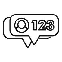 Chat bubble with user icon and numbers icon vector