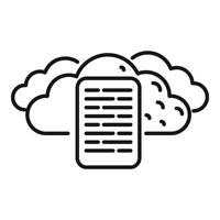 Linear icon illustrating cloud computing and online document storage vector