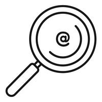 Email search concept icon with magnifying glass vector